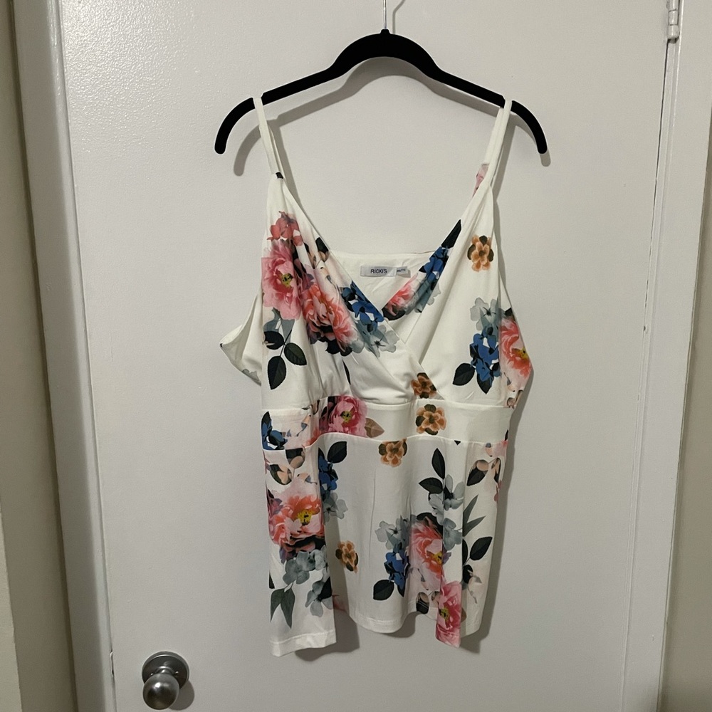 Ricki’s Strappy Faux Wrap Peplum Top XXL